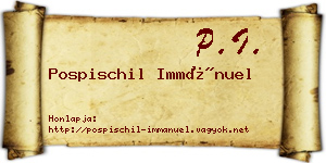 Pospischil Immánuel névjegykártya